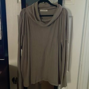 Free People Cowl Neck Back Slit Sweater